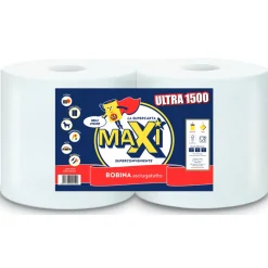 MAXI BOBINA ASCIUGATUTTO ULTRA 1500 2 ROTOLI 2 VELI 320 STRAPPI