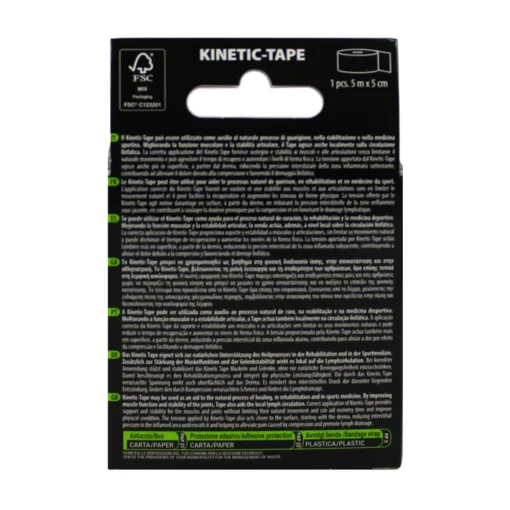 MEGAPLAST NASTRO ADESIVO KINETIC TAPE m5 x 5cm NERO