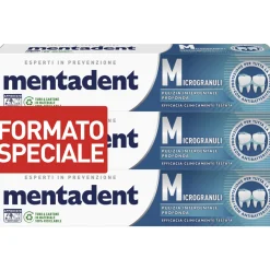 MENTADENT DENTIFRICIO MICROGRANULI 3 PEZZI DA 75 ML