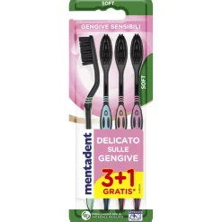 MENTADENT SPAZZOLINO GENGIVE SENSIBILI SOFT 3+1 GRATIS SOFT