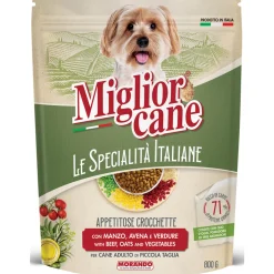 MIGL.CANE LE SPECIALITA' ITALIANE CROCCHETTE CON MANZO AVENA e VERDURE BUSTA 800 grammi