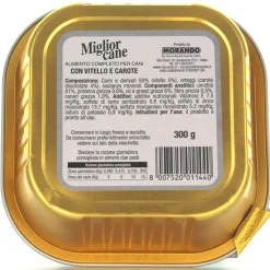 MIGLIOR CANE PATE' VITELLOeCAROTE VASCHETTA 300 GRAMMI