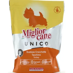 MIGLIOR CANE UNICO CROCCHETTE CON TACCHINO PER CANI DI PICCOLA TAGLIA BUSTA CON ZIP 800 Grammi