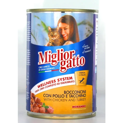 MIGLIOR GATTO BOCCONCINI POLLOeTACCHINO LATTINA 405 GRAMMI