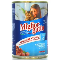 MIGLIOR GATTO BOCCONCINI PESCE LATTINA 405 GRAMMI