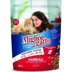 MIGLIOR GATTO HAIRBALL CROCCANTINI MANZO - POLLO - FEGATO BUSTA 800 GRAMMI