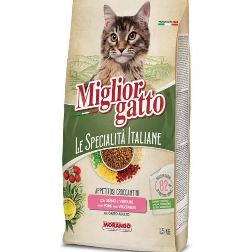 MIGLIOR GATTO LE SPECIALITA' ITALIANE CROCCANTINI SUINO - VERDURE SACCHO 1,5 KG