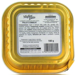 MIGLIOR GATTO PATE' POLLOeCONIGLIO VASCHETTA 100 GRAMMI
