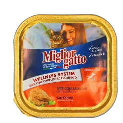 MIGLIOR GATTO PATE' SALMONE VASCHETTA 100 GRAMMI