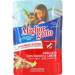 MIGLIOR GATTO STRACETTI CON MANZO e CAROTE BUSTA 100 GRAMMI