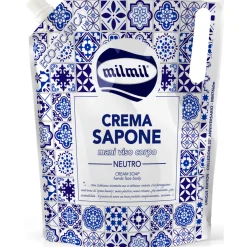 MIL MIL SAPONE CREMA MANI VISO CORPO MAIOLICHE NEUTRO RICARICA BUSTA 900 ML