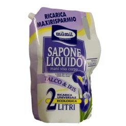 MIL MIL SAPONE LIQUIDO MANI RICARICA BUSTA TALCO & IRIS 2 LITRI
