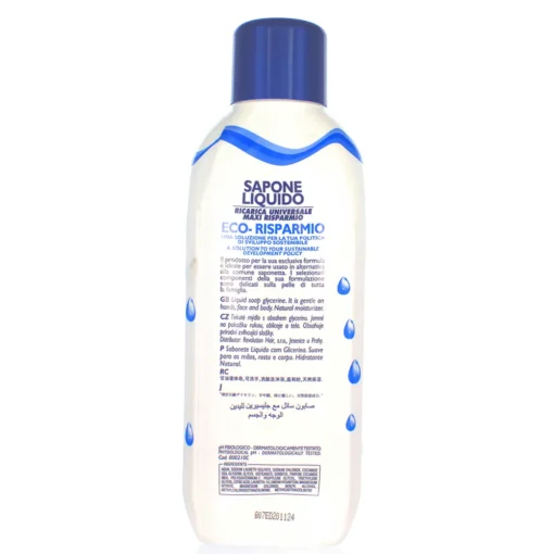 MIL MIL SAPONE LIQUIDO MANI SOAP SAPONE LIQUIDO ALLA GLICERINA RICARICA 1 LITRO