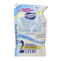 MIL MIL SAPONE LIQUIDO MANI IN BUSTA RICARICA ANTIBATTERICO NATURALE IDRATANTE & DELICATO 2 LITRI