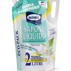 MIL MIL SAPONE LIQUIDO RICARICA BUSTA MUSCHIO BIANCO 2 LT