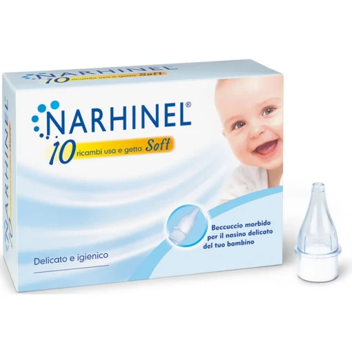NARHINEL 10 RICAMBI USA E GETTA SOFT PER ASPIRATORE NASALE