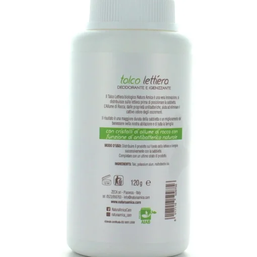 NATURA AMICA TALCO ANTIODORANTE PER LETTIERA GATTO BARATTOLO 120 GRAMMI