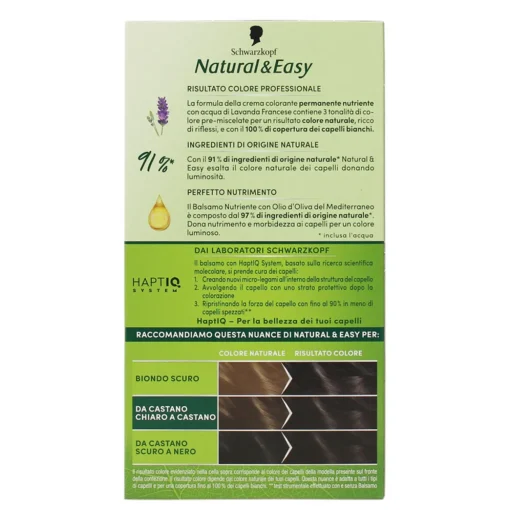 NATURAL & EASY 590 NERO NATURALE COLORAZIONE PERMANENTE NUTRIENTE