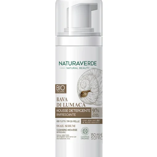 NATURAVERDE BIO BAVA DI LUMACA MOUSSE DETERGENTE RINFRESCANTE PER TUTTI I TIPI DI PELLE 150 ML
