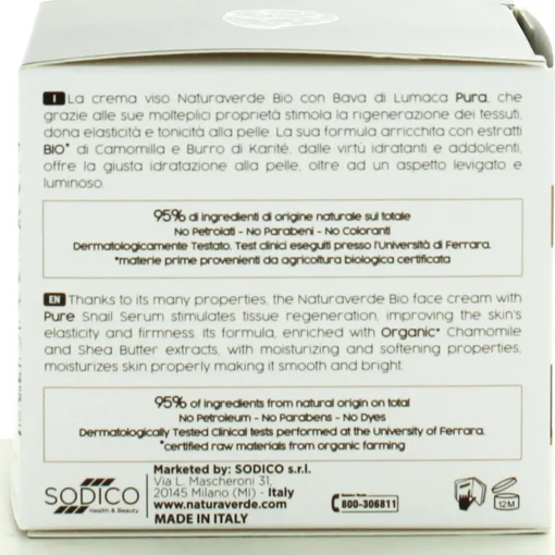 NATURAVERDE BIO CREMA VISO INTENSIVA BAVA DI LUMACA 50 ML