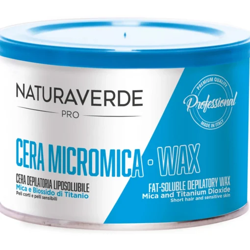 NATURAVERDE PROFESSIONAL CERA DEPILATORIA LIPOSOLUBILE MICROMICA MICA e BIOSSIDO DI TITAMIO VASO 400 ML