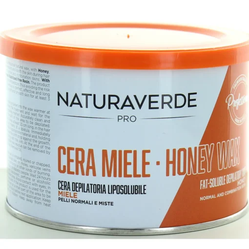 NATURAVERDE PROFESSIONAL CERA DEPILATORIA LIPOSOLUBILE ALLA RESINA DI PINO E CERA D'API 400 ML