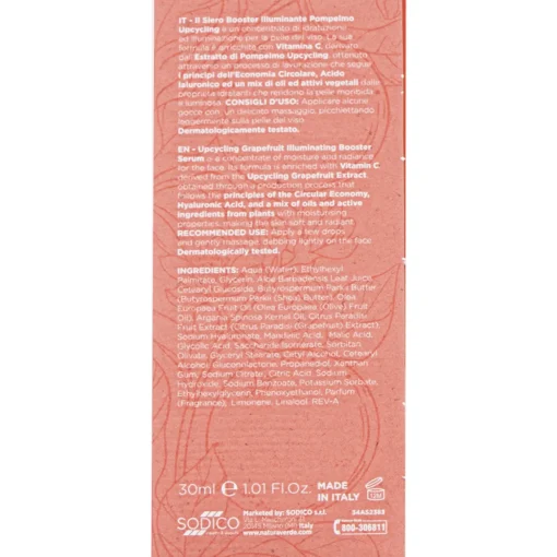 NATURAVERDE SIERO BOOSTER CON POMPELMO e ACIDO IALURONICO ILLUMINANTE 30 ML