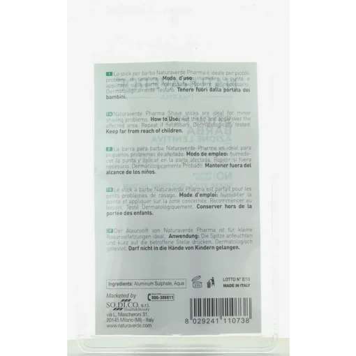 NATURAVERDE STICK BARBA EMOSTATICO 2 PZ