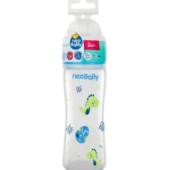 NEO BABY BIBERON PP SILICONE DINO BLU 2m+ 250 ML