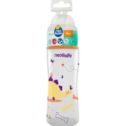 NEO BABY BIBERON PP SILICONE DINO ARANCIO 4m+ 330 ML