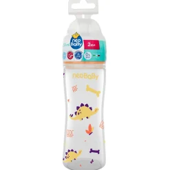 NEO BABY BIBERON PP SILICONE DINO ARANCIO 2m+ 250 ML