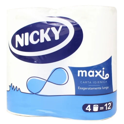 NICKY CARTA IGIENICA LA MAXI 4 ROTOLI 2 VELI 500 STRAPPI