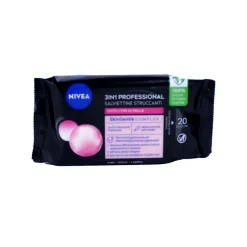 NIVEA 20 SALVIETTE STRUCCANTI 3 IN 1 PROFESSIONAL WATERPROOF PER TUTTI I TIPI DI PELLE