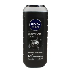 NIVEA FOR MEN SHOWER GEL SHAMPOO ACTIVE CLEAN 250 ML