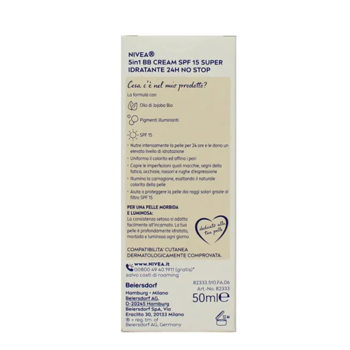 NIVEA VISO ESSENTIALS BB CREMA NATURALE UNIFORMANTE SUPER IDRATANTE GIORNO PER TUTTI ITIPI DI PELLE 50 ML