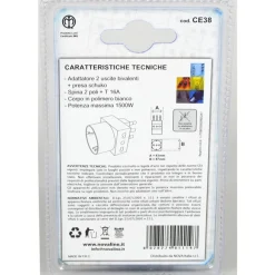 NOVALINE ADATTATORE 3 USC/2 PRE/1SCHUKO T10/16AMP