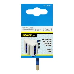 NOVALINE ADATTATORE 3 USC/3 PRESE BIV.T10/16AMP