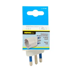 NOVALINE ADATTATORE PRESA SCHUKO 2 POLI+ T16AMP