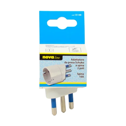 NOVALINE ADATTATORE PRESA SCHUKO 2 POLI+ T16AMP
