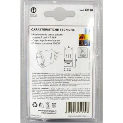 NOVALINE ADATTATORE PRESA SCHUKO 2 POLI+ T16AMP