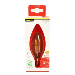 NOVALINE LAMPADINA LED FILAMENTO OLIVA 4W=40W E14 RISPARMIO ENERGETICO 89%