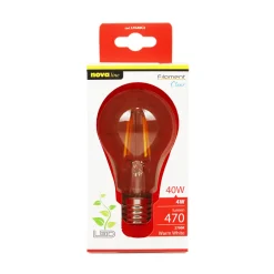 NOVALINE LAMPADINA LED FILAMENTO GOCCIA 4W=40 W E27 RISPARMIO ENERGETICO 87%