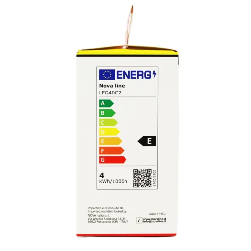 NOVALINE LAMPADINA LED FILAMENTO GOCCIA 4W=40 W E27 RISPARMIO ENERGETICO 87%