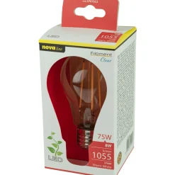 NOVALINE LAMPADINA LED FILAMENTO GOCCIA 9W=75W E27 RISPARMIO ENERGETICO 87%