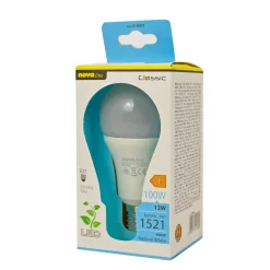 NOVALINE LAMPADINA LED GOCCIA 13W- LED EPISTAR-1521 Lm- 30000 h-170/240V - LUCE NATURALE 4000K- ANGOLO 180°-EQUIVALENTE AD UNA 100 W AD INCANDESCENZA - CLASSE A+