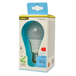 NOVALINE LAMPADINA LED GOCCIA 8,5W - LED EPISTAR - 816 Lm - 15000 h - 220/240 V - LUCE NATURALE 4000K- ANGOLO 270° - EQUIVALENTE AD UNA 60W AD INCANDESCENZA - CLASSE A+ E27