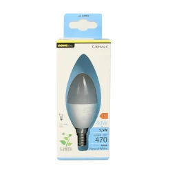 NOVALINE LAMPADINA LED OLIVA 5,5W=40W E14 RISPARMIO ENERGETICO 86%
