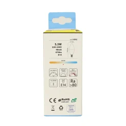 NOVALINE LAMPADINA LED OLIVA 5,5W=40W E14 RISPARMIO ENERGETICO 86%