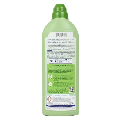 NUNCAS DETERSIVO BUCATO LAVATRICE LIQUIDO CAPI DELICATI CON SAPONARIA 1 LITRO