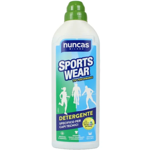 NUNCAS SPORTS WEAR DETERSIVO BUCATO LIQUIDO CAPI SPORTIVI 10 LAVAGGI 750 ML